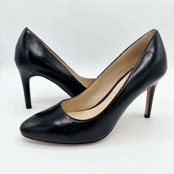 Cole Haan Grand OS Stiletto Pointed‎ Toe Work Pump Heels Black Leather Sz 6.5 - Picture 1 of 12